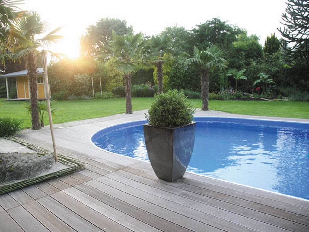 Kit piscine enterrée AQUALUX acier ovale 7x3.50x1.20m