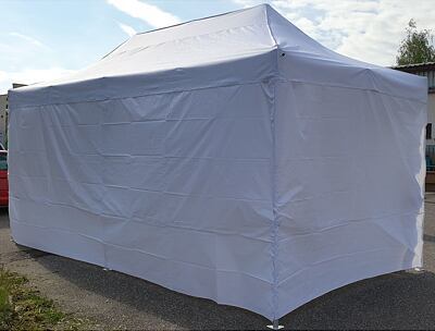 Faltpavillon 3x4,5m ALU Standard volle Seitenwand - Weiß