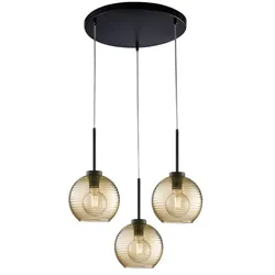 Belight -  Dallas - Kronleuchter elfenbeinfarben, Goldeffekt, Alabasterglas Ø13, Ø69, 5-flammig - BL217-5-AV