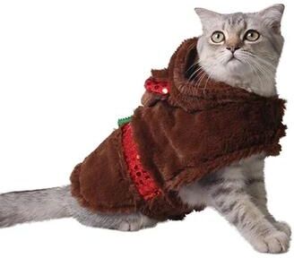 Snug & Styled Cozy Christmas Reindeer Pet Costume Coat For Dogs & Cats Warm Plush Winter Outfit M