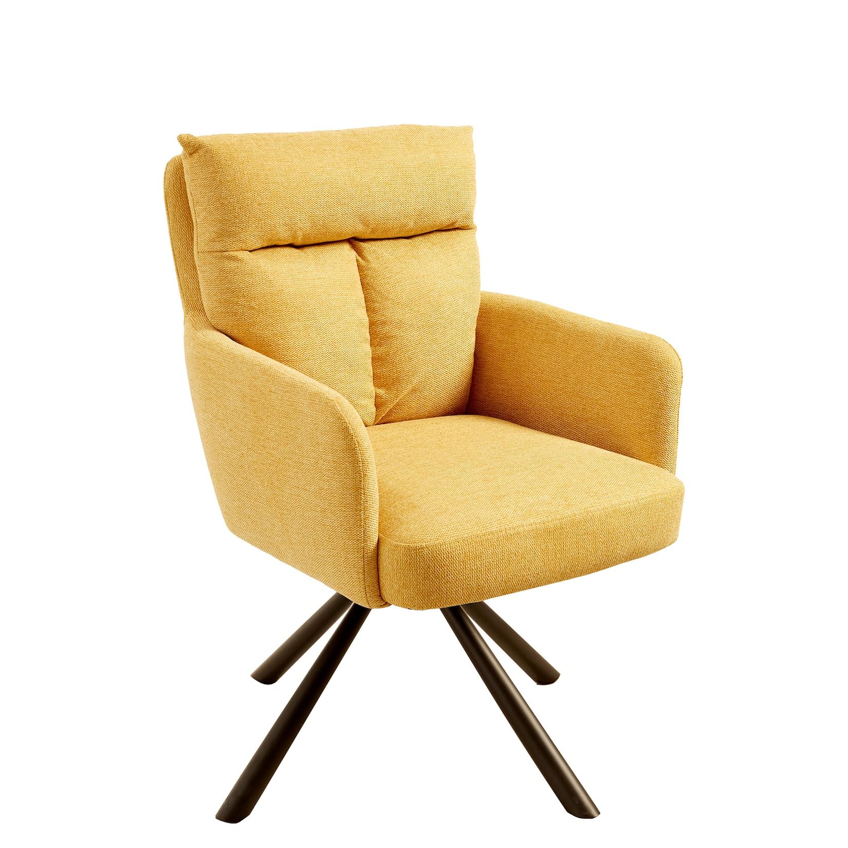 riess-ambiente Stuhl BIG GEORGE - drehbar Retro senfgelb Armlehnen Bonellfederkernpolsterung Esszimmer