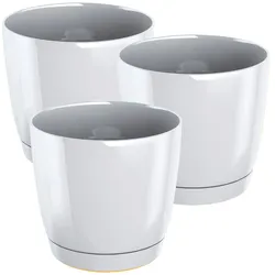 WellHome - Set 3 Pflanztöpfe 4,2L Coubi Ø21 cm/Stück Farbe Weiß
