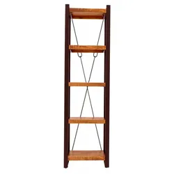Bücherregal Retro 60x200x35 aus indischem Mango-Massivholz