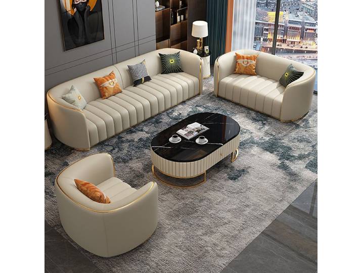 Canapés de salon de luxe en cuir, style minimaliste nordique, multifonctionnels, pour une décoration de chambre et un confort relaxant