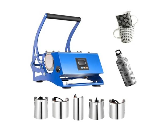Charocean 6 in 1 Tassenpresse Sublimationspresse - Transferpresse Mug Press 8-30OZ, 500W - 200 ℃ Schnelles Erhitzen, Multifunktionale Becherpresse, Sublimation Tasse Drucken mit Digitalanzeige