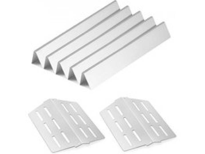 VEVOR Barres Cache-brûleurs et Diffuseur de Chaleur pour Barbecue 7PCs, Déflecteur de Graisse pour Brûleur 44,6 cm, Pièce de Rechange pour Barbecues Weber Genesis Série 300, E310, E320, E330, S310