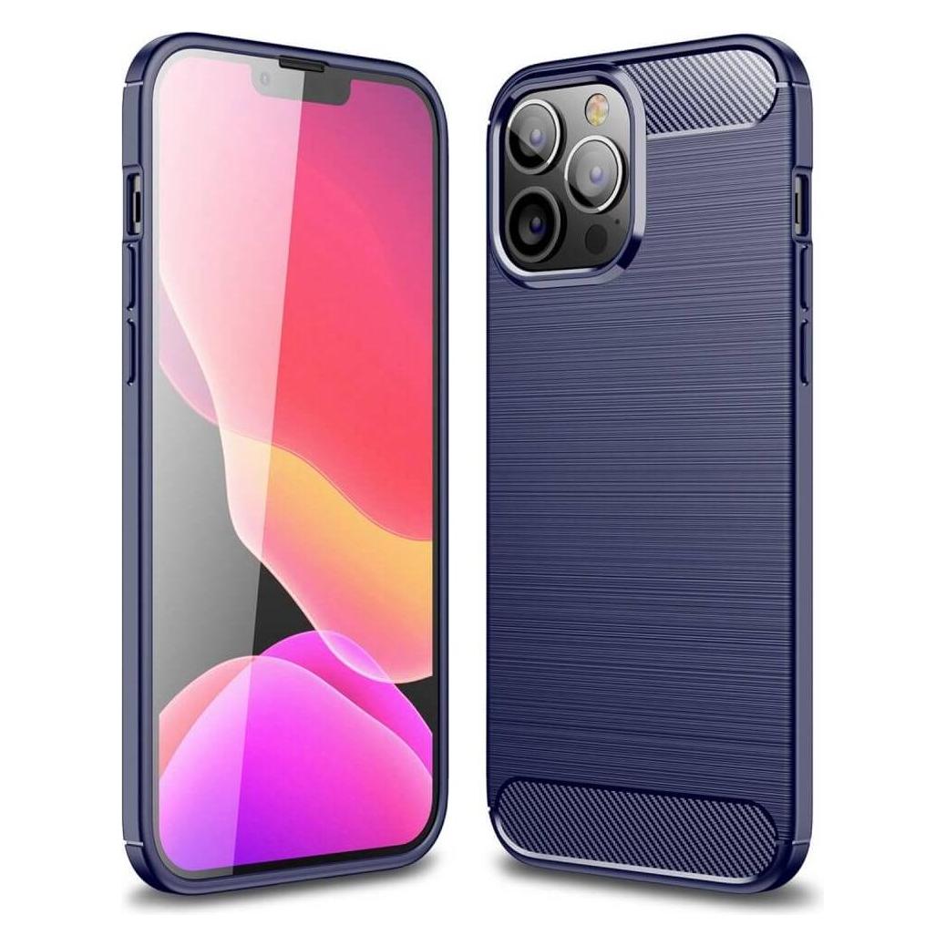 Cover-Discount iPhone 14 Pro Max - Metall Carbon Look Hülle dunkelblau (Apple iPhone 14 Pro Max) (101135217B)