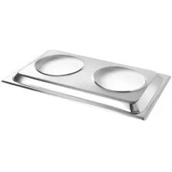 Hendi Aufsatzadapter für 2 Bain-Marie Töpfe, Speisewärmer, Silber