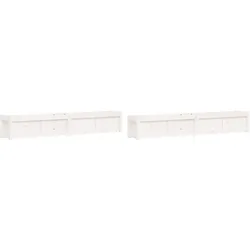 Helloshop26 - Pflanzkasten Hochbeet Blumenbeet Garten Terrasse 2er-Set massives weißes Kiefernholz 02_0039039