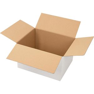 Smartboxpro Faltkartons 1-wellig, 20 Stück, weiß, Innenmaße: 217 x 170 x 110mm