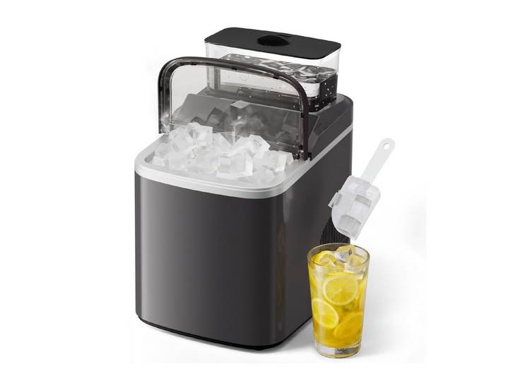 VINGLI Eiswürfelmaschine Eiswürfelmaschine Selbstreinigend 14 kg/24 h, Eiswürfelbereiter, 12 Eiswürfel in 8-15 Minuten, 1,5 LWassertank 0,75 kg Eiskorb