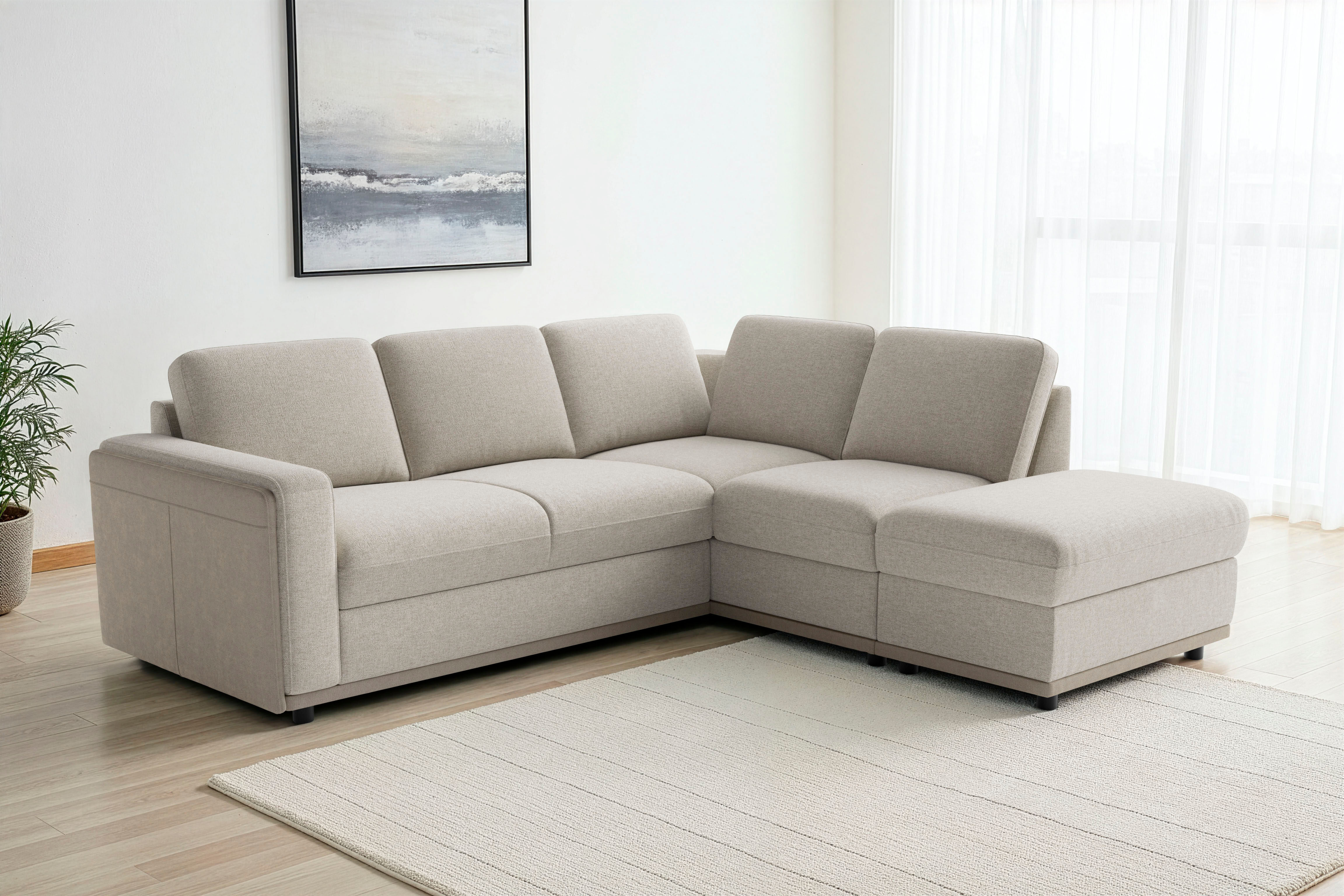 Sit & More sit&more "Cordoba L-Form, B: 232 cm, optional Schlaffunktion & Stauraum" Couch mit XXL-Komfort, großzügige Sitzfläche