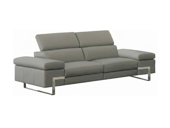 Villa Möbel Sofa Opera, 2-Sitzer 1 Teile, Echtleder-Sofa mit Kopfteilverstellung fürs Wohnzimmer
