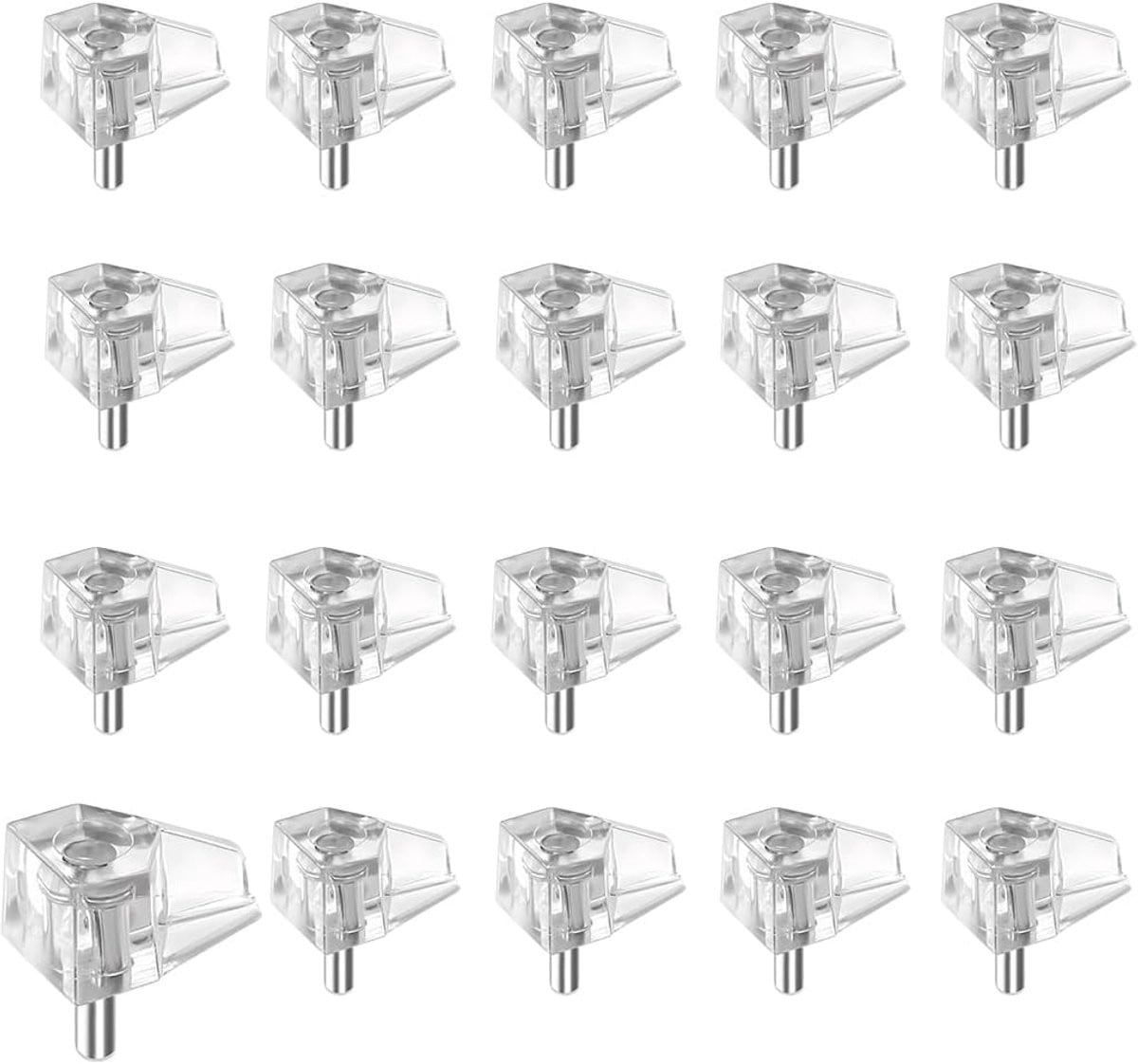 20 stuks Kunststof Plankdragers Transparant - Steunpennen voor Meubels - 3mm
