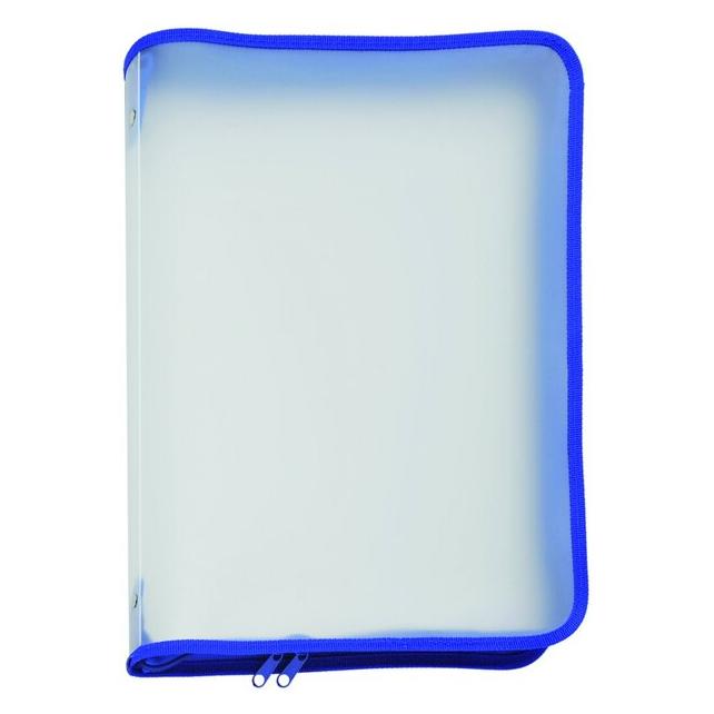 Foldersys Reissverschlussbeutel A4 transparent/blau 0,5 mm (A4, 1x) (40452-40)
