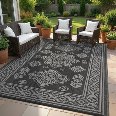Garvee Vintage Geometric Medallion Outdoor Patio Rug
