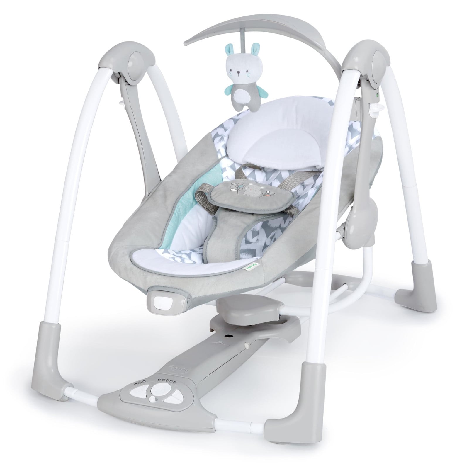 INGENUITY Raylan Compact baby-schommel met stille motor en 12 melodieën