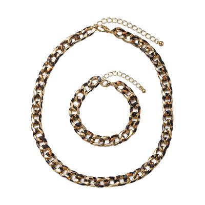 Ketten und Armband Set "Multipack Schmuck Geschenk Kupfer Armkette Halskette Animalprint", gold (gelbgoldfarben, schwarz), ANISTON JEWELRY & WATCHES, Schmuck_Sets, Damen, Kupfer