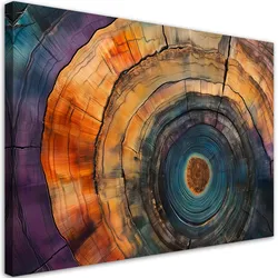 LEINWANDBILD Bunte Baumringe Abstraktion 60x40cm