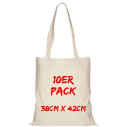 Texxilla Baumwolltasche Mehrpack Classic mit zwei langen Henkeln, Natur, natur