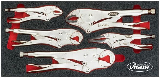 VIGOR Jeu de pinces Grip V5004, 5 outils (V5004)
