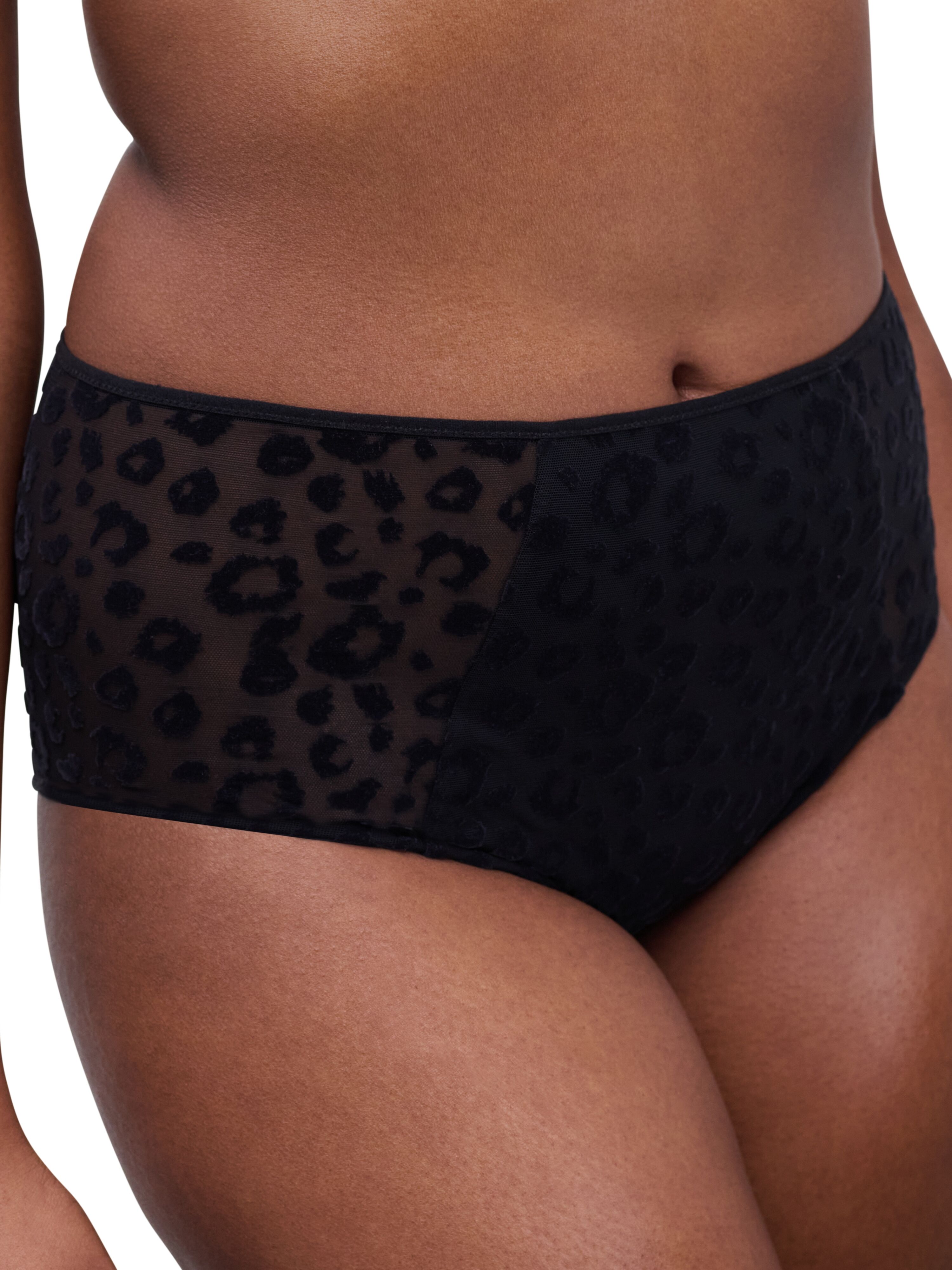 Taillenslip CHANTELLE "GIRLS", Damen, Gr. 40, schwarz, Obermaterial: 73% Polyamid, 27% Elasthan, körpernah, Unterhosen Taillenslip, Tüll, blickdichtes Gewebe, Velvet schwarz 40