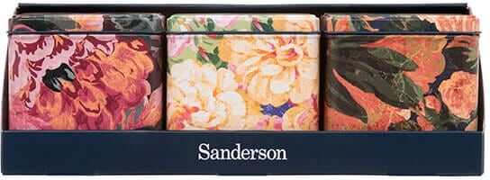 Sanderson Very Rose & Peony Set of 3 Square Caddies Display Box