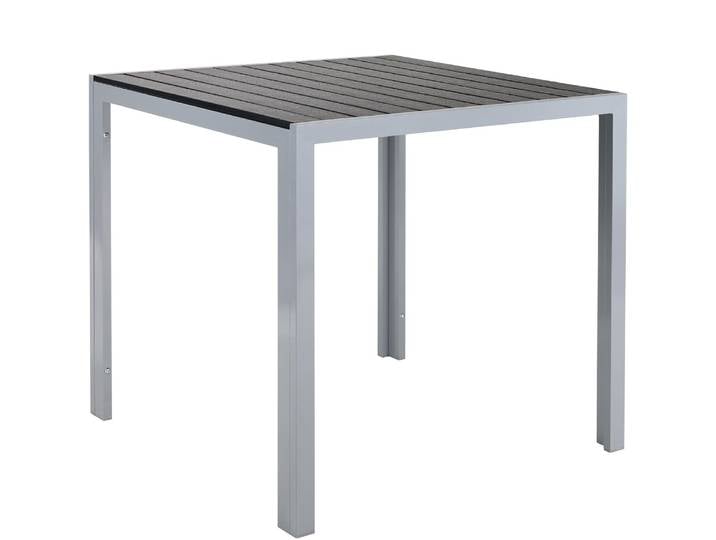 Table de jardin en aluminium et bois-plastique WPC, table à manger, balcon de bistrot. Table, degré de chaleur et de temps, non ald, 75cm, noir
