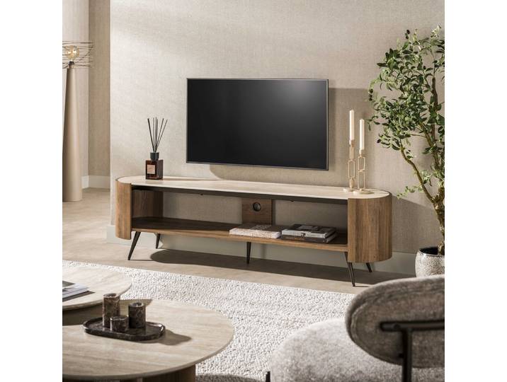 TV-Möbel Nova 180cm , Keramik travertin
