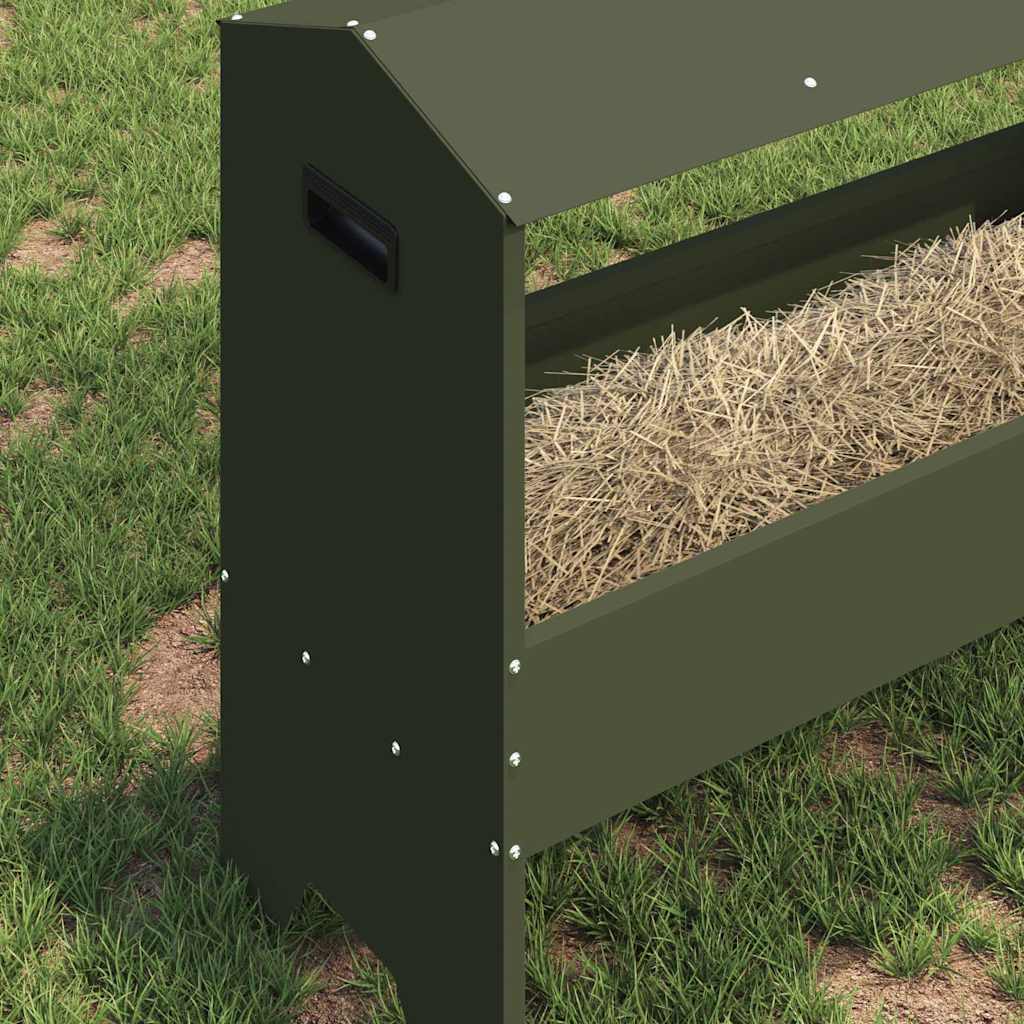 vidaXL Trough d'alimentation pour le bétail Vert olive 79 x 35 x 62 cm