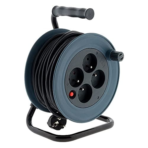 Zenitech Kabelhaspel voor huishoudelijk gebruik, 15 m, 3G1 mm², Grijs
