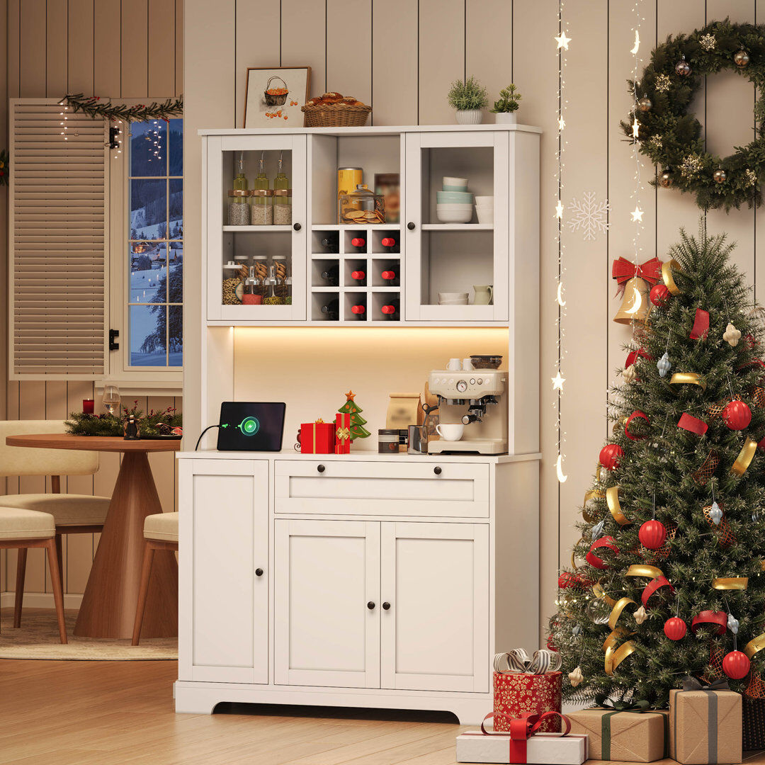Brayden Studio 180 cm H Standard Pantry / Tall Cabinet White 180cm H X 105cm W X 40cm D