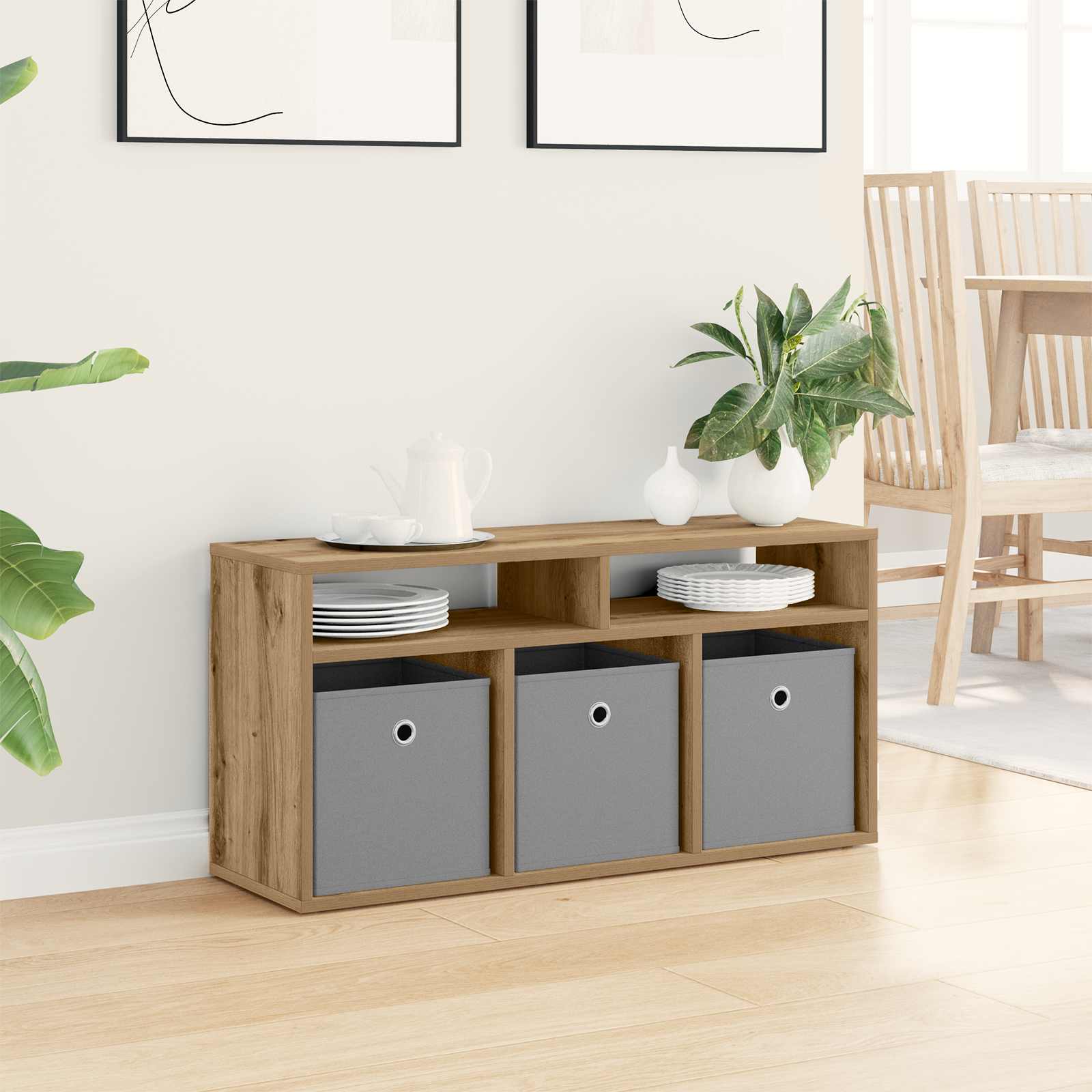vidaXL Basboard 87 x 27,5 x 43 cm Chêne artisanal