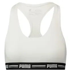 Puma BH Iconic Racer Back Bra Weiß Small Damen