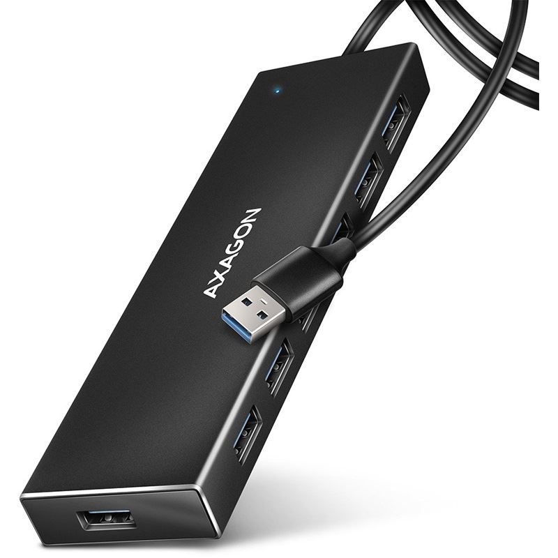 Axagon HUE-F7A USB-Hub, 7x USB 3.2 Gen 1, externe Stromversorgung - 1m