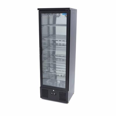 Maxima - Schwarzer Getränkekühlschrank mit Glastür, LED und Dixell Digitalthermostat, 5 verstellbare Einlegeböden, 342 L, 60x51,5x180 cm