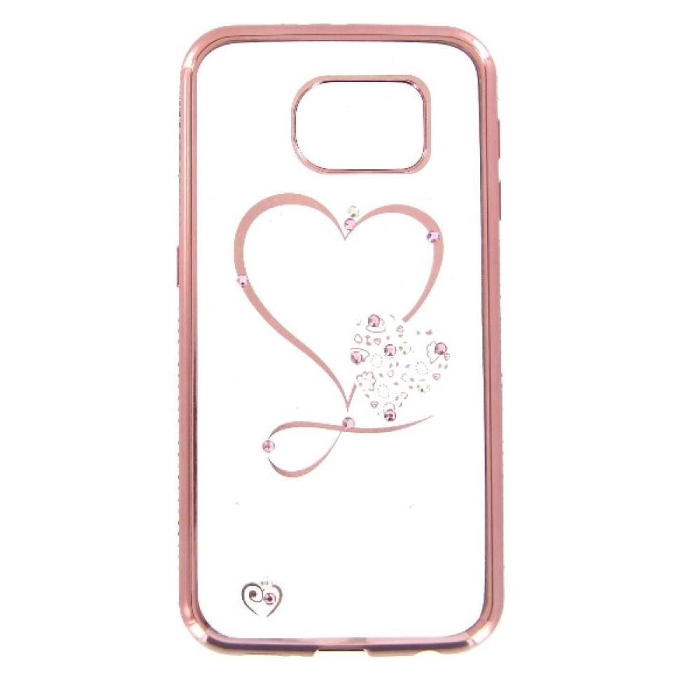 OEM TPU Case Bling Herz für Samsung Galaxy S6 rose gold (Samsung Galaxy S6) (25440800)