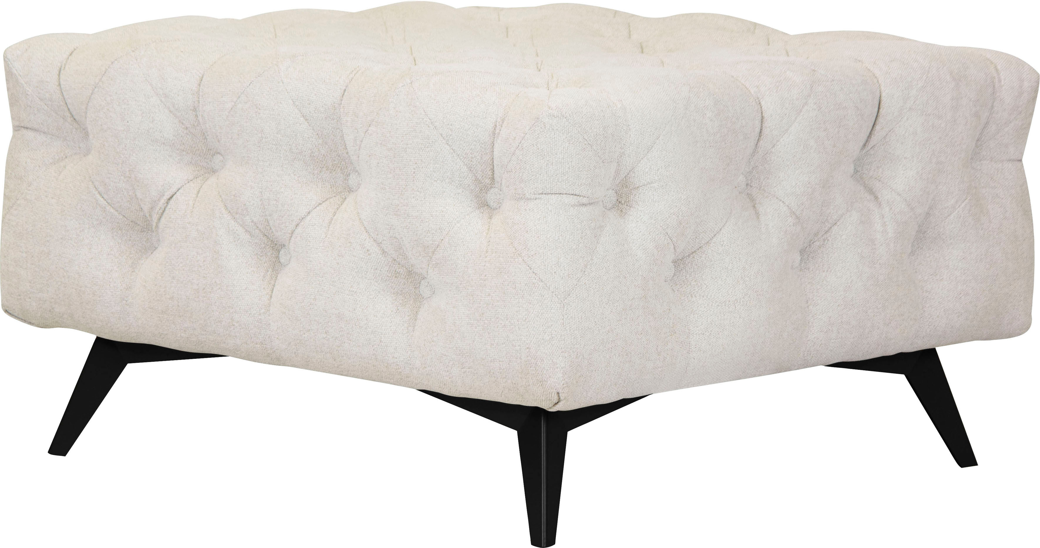 Polsterhocker HOME AFFAIRE "Amaury", beige, B:80cm H:45cm T:80cm, Struktur (100% Polyester);Samtoptik (100% Polyester), Hocker, Polsterhocker, Chesterfield-Optik, Breite 80cm, Fußfarbe wählbar