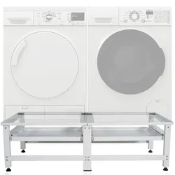 DELUKE® Waschmaschinen Untergestell doppelt DAVID für je 200kg UNIVERSAL Doppeluntergestell Waschmaschinen Unterschrank Waschmaschinen Sockel Weiß