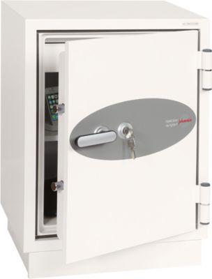 Feuerschutzschrank FS 0441, Schlüsselschloss, B 500 x T 500 x H 640 mm, Stahl, signalweiß RAL 9003