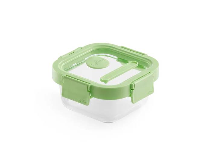 Lékué Boîte à lunch carrée en verre Lékué 0,32 L Vert