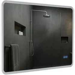 DELUKE Badspiegel WIEN 70x100 mit Bluetooth 100x3,5x70cm, Glas, Klarglas Badezimmerspiegel Wandspiegel