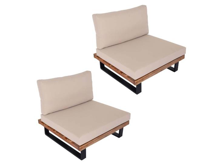 LOUNGE-SESSEL Schwarz, Beige