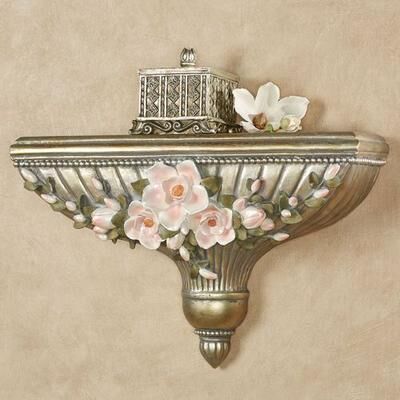 Touch of Class Magnolia Elegance Wall Shelf Champagne Gold , Champagne Gold