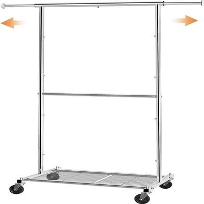No "Rolling Clothes Organizer with Wheels and Bottom Shelves - 15""D x 47.5""W x 65""H"