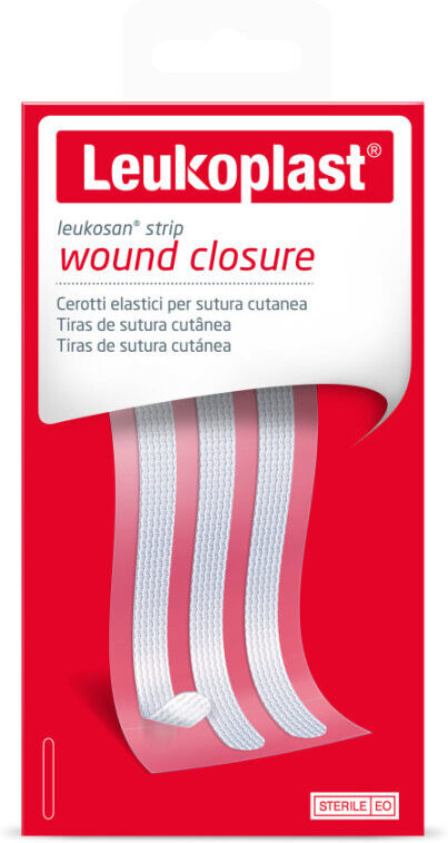 ESSITY ITALY SpA Cerotti Leukosan Strip 6x75mm - 2 Buste x 3 Cerotti - Chiusura Sicura e Indolore per Suture Cutanee