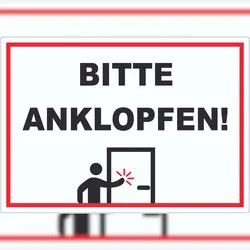 HB-Druck Aufkleber Bitte anklopfen A0 (841x1189mm)