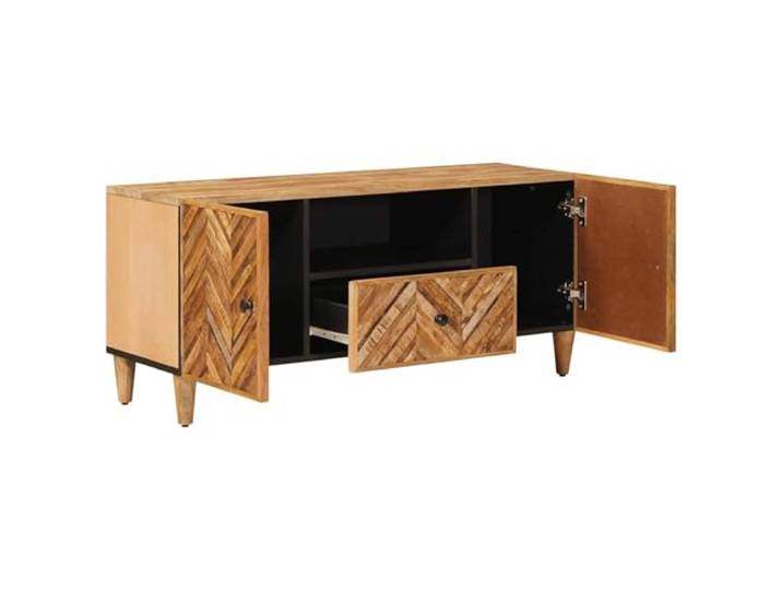 SKTQYQO Aufbewahrungsschrank braun 105 x 33,5 x 46 cm aus Holz Massives Mangoholz, technisches Holz, Messinggriffe, modernes Design, rechteckige Form, Verwendung im Wohnzimmer