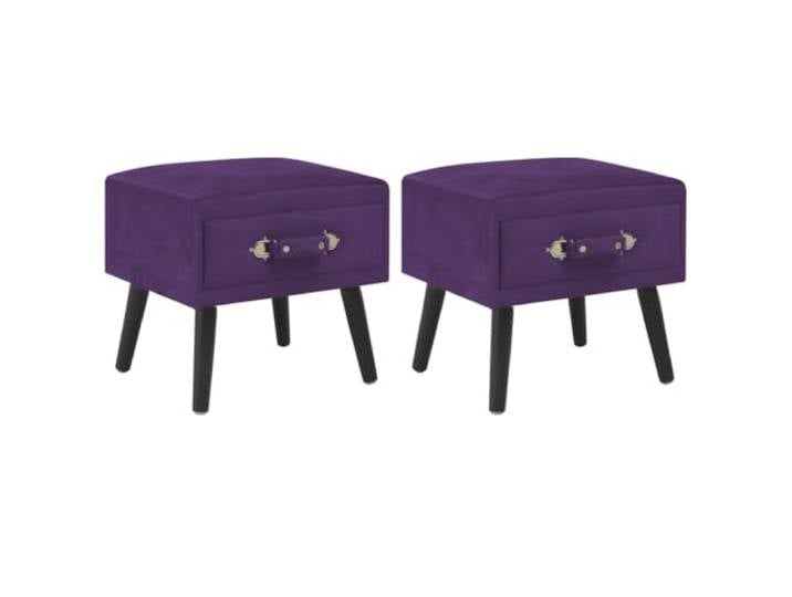 HEFZGDB Nachttische 2 STK. Dunkelviolett 40 x 35 x 40 cm Samt Kompakter Schubladenschrank aus Kiefernholz Langlebig und Robust