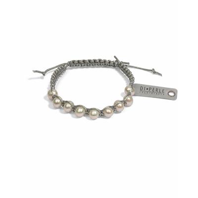 Perlenarmband DI PERLE "Süßwasserperlen Armschmuck Armband, 19 cm, Makramee", rosa (weiß), Armbänder, Damen, diperle_19, Perlen, Perlenarmband
